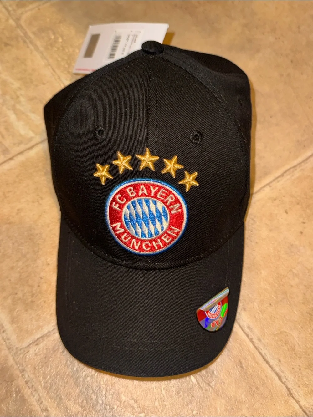 Kids FC Bayern Munich Black Embroidered Baseball Cap
